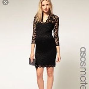 ASOS Little black lace maternity dress